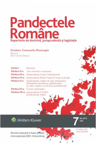 Pandectele Romane nr. 7/2012