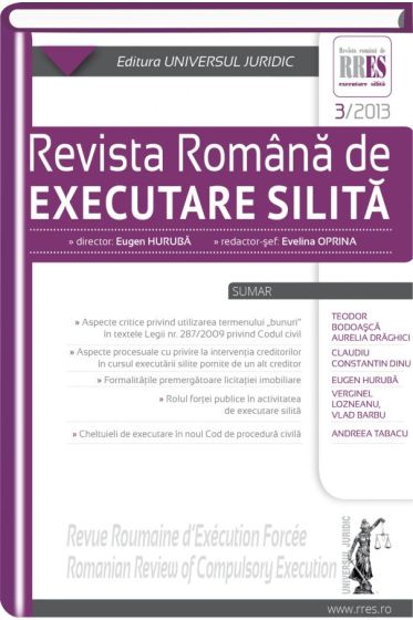 Revista romana de executare silita nr. 3/2013