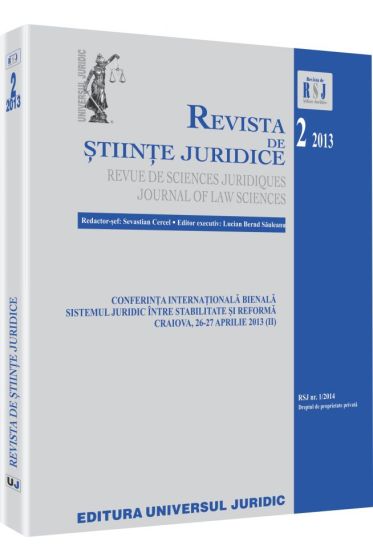 Revista de stiinte juridice nr. 2/2013