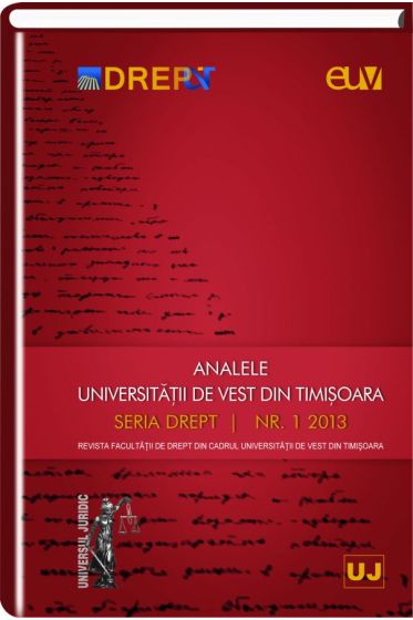 Analele Universitatii de Vest din Timisoara nr. 1/2013