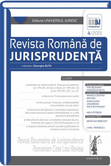 Revista romana de jurisprudenta nr. 4/2013