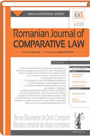 Romanian Journal of Comparative Law nr. 1/2013