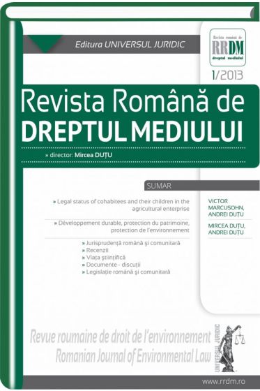 Revista romana de dreptul mediului nr. 1/2013