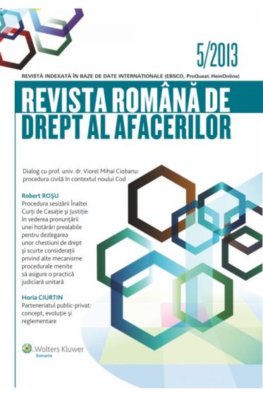 Revista romana de drept al afacerilor nr. 5/2013