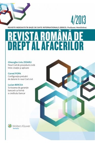 Revista romana de drept al afacerilor nr. 4/2013