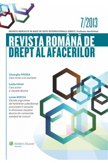 Revista romana de drept al afacerilor nr. 7/2013