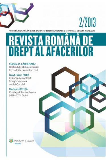 Revista romana de drept al afacerilor nr. 2/2013