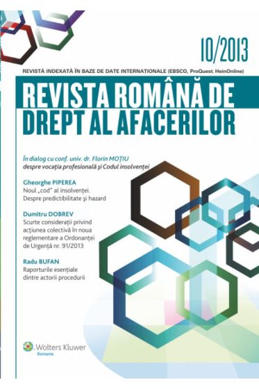Revista romana de drept al afacerilor nr. 10/2013