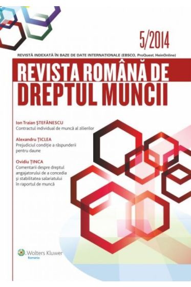 Revista Romana de Dreptul Muncii nr. 5/2014
