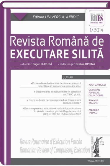 Revista romana de executare silita nr. 1/2014
