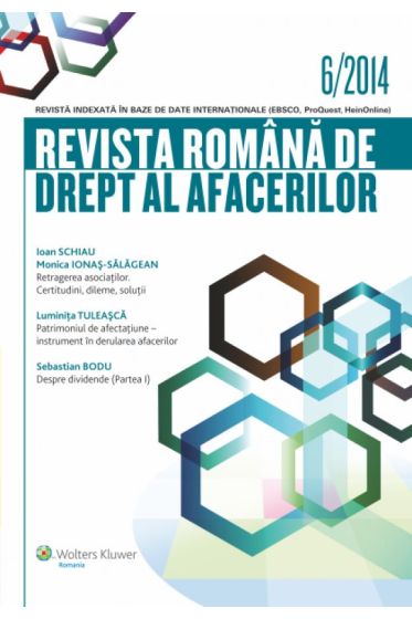 Revista romana de drept al afacerilor nr. 6/2014