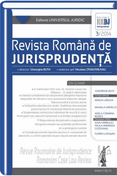 Revista romana de jurisprudenta nr. 3/2014