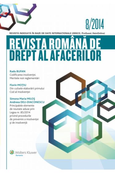 Revista romana de drept al afacerilor nr. 8/2014