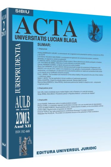 Acta Universitatis Lucian Blaga nr. 2/2013