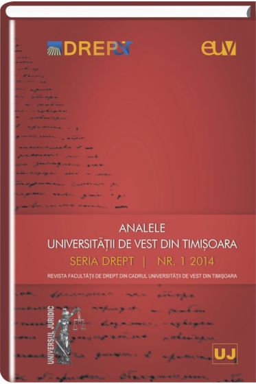 Analele Universitatii de Vest din Timisoara, nr. 1/2014