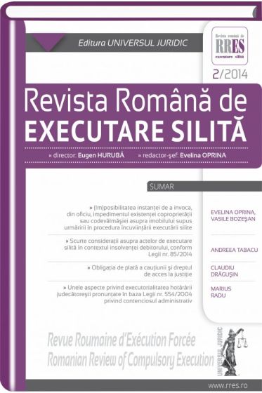 Revista romana de executare silita nr. 2/2014