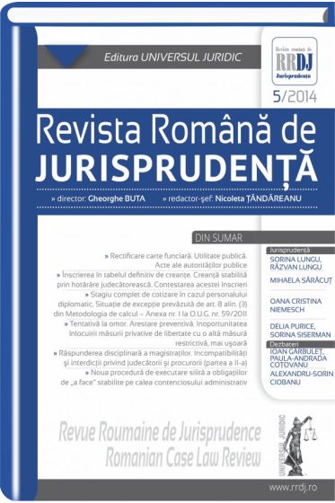 Revista romana de jurisprudenta nr. 5/2014