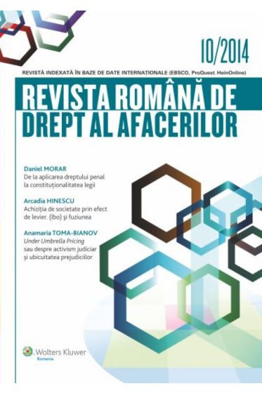 Revista romana de drept al afacerilor nr. 10/2014