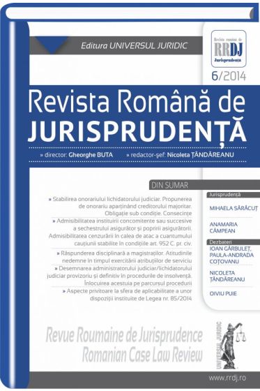 Revista romana de jurisprudenta nr. 6/2014