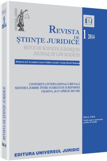 Revista de stiinte juridice nr. 1/2014