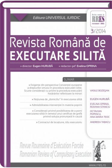 Revista romana de executare silita nr. 3/2014