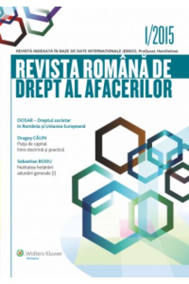 Revista romana de drept al afacerilor nr. 1/2015