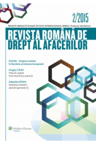 Revista romana de drept al afacerilor nr. 2/2015