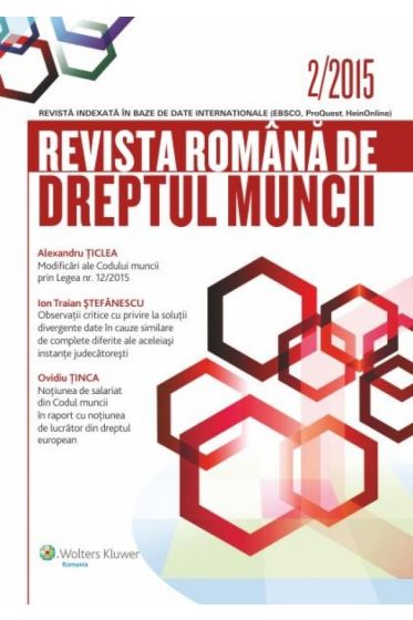 Revista Romana de Dreptul Muncii nr. 2/2015