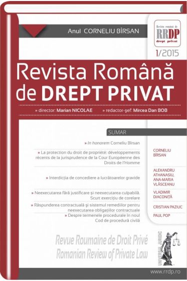 Revista romana de drept privat nr. 1/2015