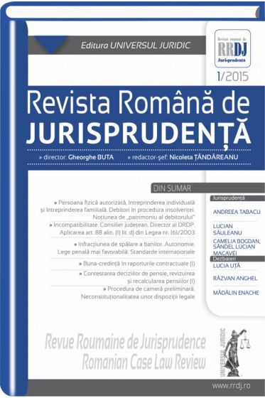 Revista romana de jurisprudenta nr. 1/2015