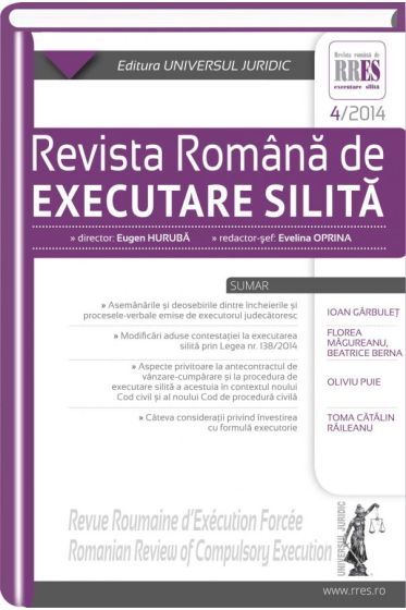 Revista romana de executare silita nr. 4/2014