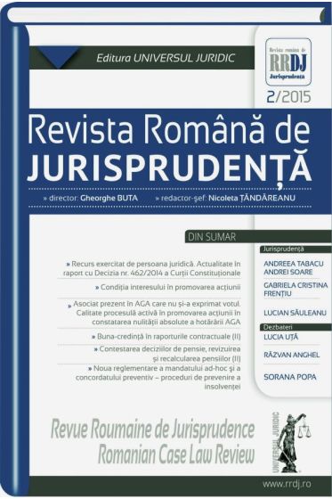 Revista romana de jurisprudenta nr. 2/2015