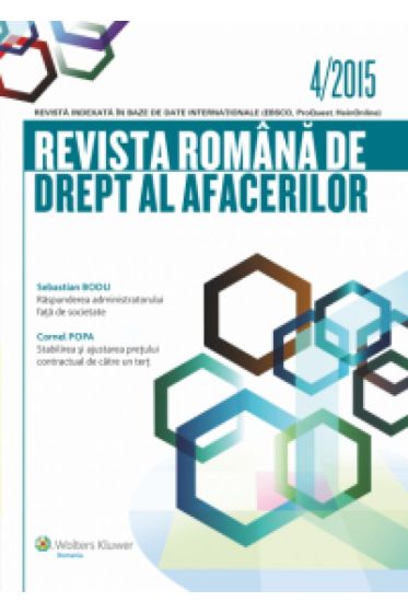 Revista romana de drept al afacerilor nr. 4/2015