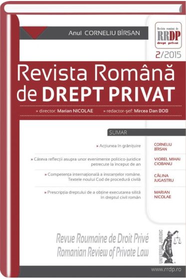 Revista romana de drept privat nr. 2/2015