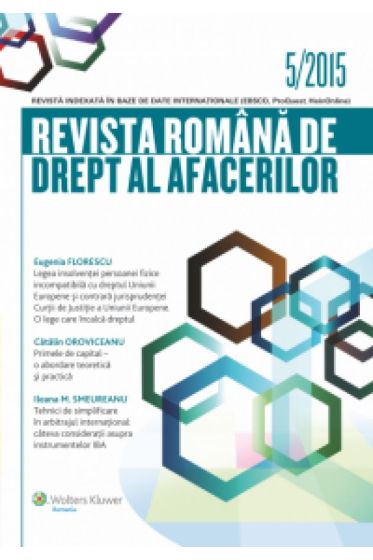 Revista romana de drept al afacerilor nr. 5/2015