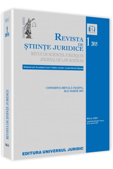 Revista de stiinte juridice nr. 1/2015