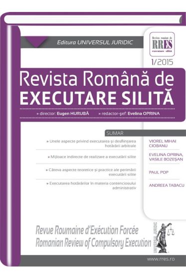 Revista romana de executare silita nr. 1/2015