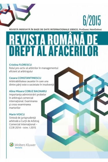 Revista romana de drept al afacerilor nr. 6/2015