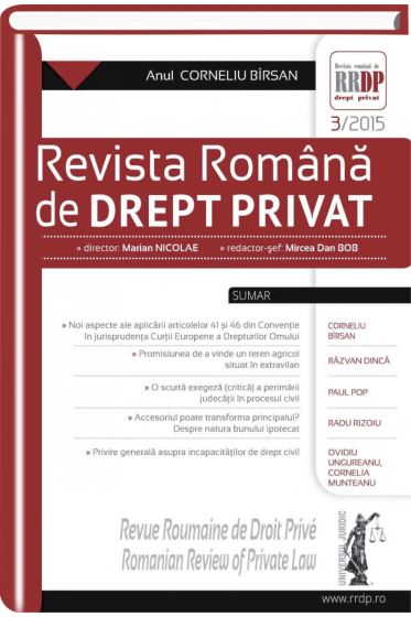 Revista romana de drept privat nr. 3/2015