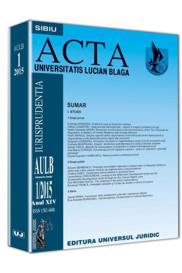 Acta Universitatis Lucian Blaga nr. 1/2015