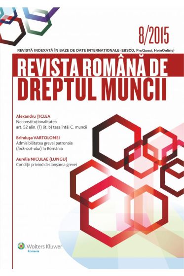 Revista Romana de Dreptul Muncii nr. 8/2015