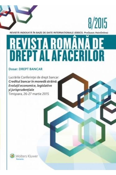 Revista romana de drept al afacerilor nr. 8/2015