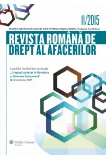 Revista romana de drept al afacerilor nr. 11/2015