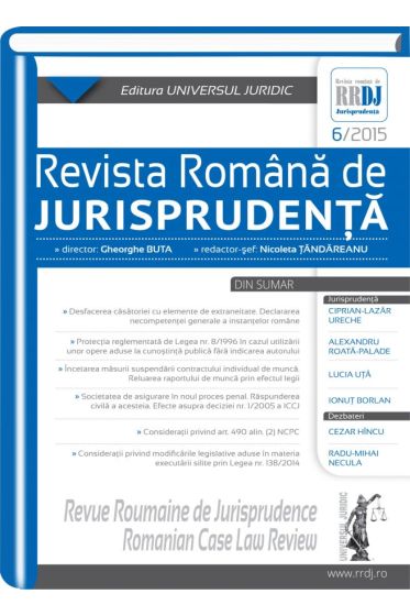 Revista romana de jurisprudenta nr. 6/2015