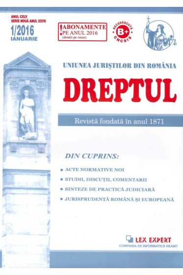 Revista Dreptul nr. 1/2016