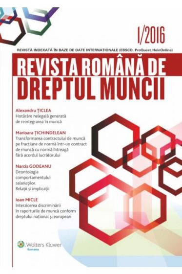 Revista Romana de Dreptul Muncii nr. 1/2016