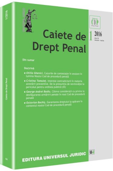 Caiete de drept penal nr. 1/2016