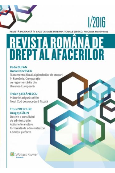 Revista romana de drept al afacerilor nr. 1/2016