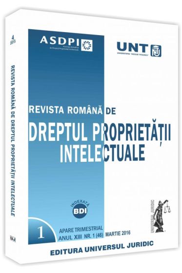 Revista romana de dreptul proprietatii intelectuale nr. 1/2016