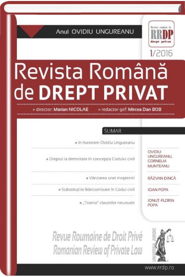 Revista romana de drept privat nr. 1/2016